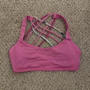 Lululemon Athletica Pink Multi-Strap Sports Bra